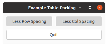 Table Packing with more spacing
