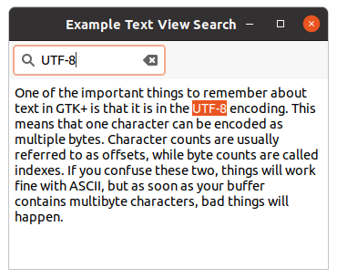 Searching text in a text view